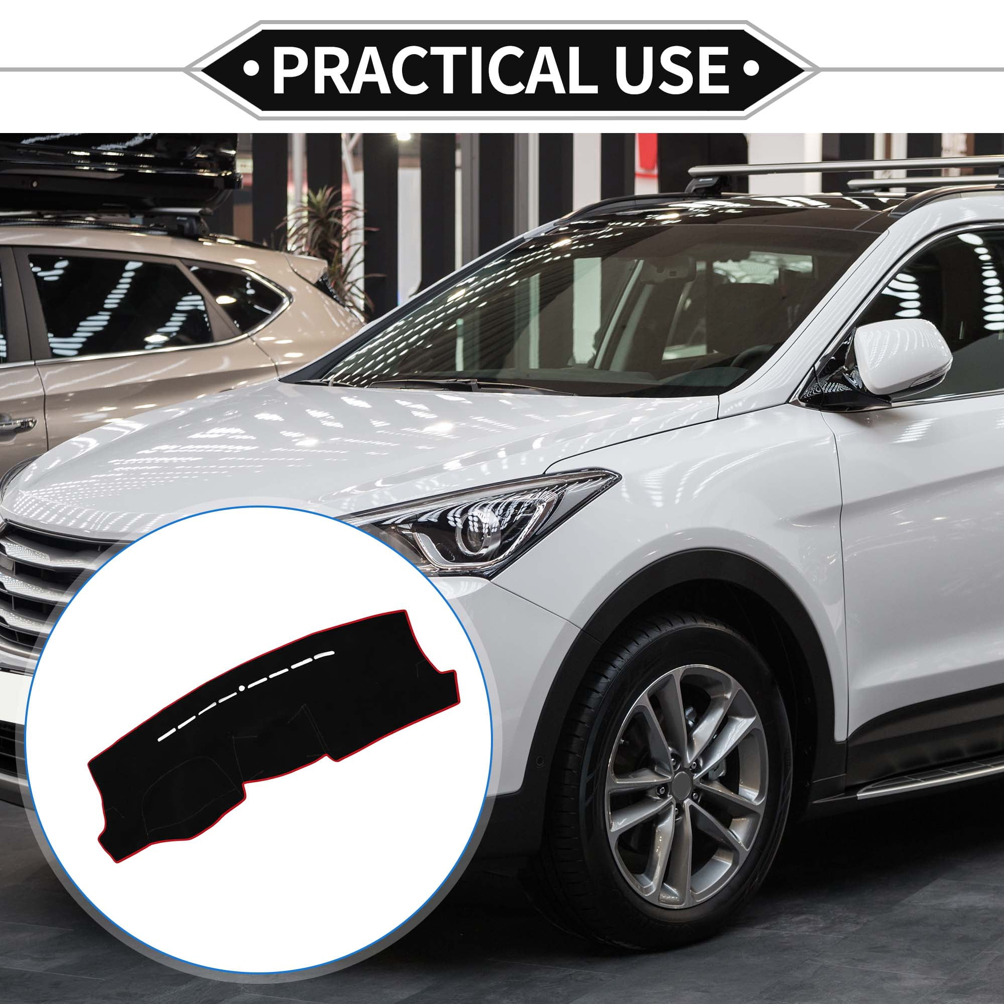 Unique Bargains Dash Cover for Hyundai Tucson 2005-2009 Non-Slip Polyester Mat Black