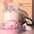 thumbnail image 4 of Gafas de natación con montura grande para hombre y mujer, gafas para miopía impermeables y antivaho de alta definición transparentes con tapones para los oídos integrados, 4 of 6