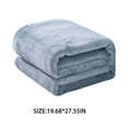 thumbnail image 3 of Blanket Polyester Blanket Flannel Blanket Nap Casual Blanket Summer Air Conditioning Coral Fleece Blanket Solid Color Double-Sided Velvet Bed Sheet Cover Blanket A Light Gray, 3 of 4