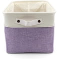 thumbnail image 6 of HYGGE + Linen Storage Bin Basket 15.8" x 12.5" x 10" Durable Fabric & Lightweight Design, Storing Toys, Books, Linens, Games, Clothing, Baby Products & More! (2 PACK, WHITE/PURPLE), 6 of 6