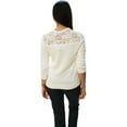 thumbnail image 2 of Ralph Lauren Women's Lace Trim Crewneck Pullover Sweater Prl Medium, 2 of 2