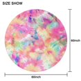 thumbnail image 6 of Colorful Tie Dye Pattern Round Tablecloth 60"x60",Wrinkle Wipeable Table Cloth for Kitchen Dining Room Picnic Patio Party, 6 of 6