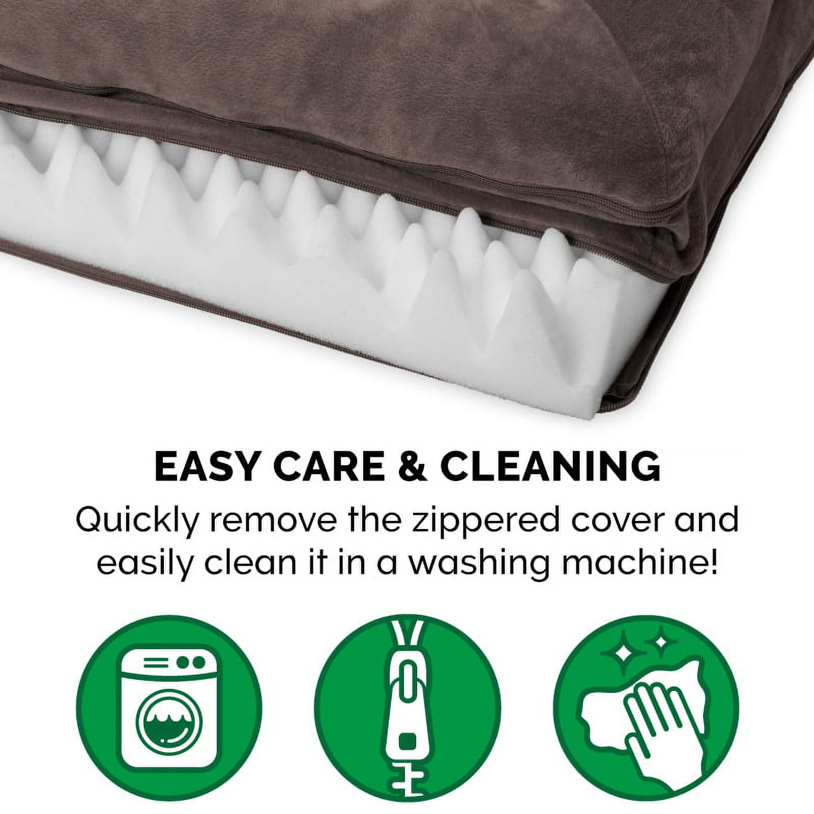 FurHaven Pet Products Faux Fur & Velvet Orthopedic Sofa Pet Bed for Dogs & Cats - Driftwood Brown, Medium