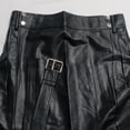 thumbnail image 6 of Ceisia Men Solid PU Leather Pleated Kilt Scottish Festival Casual Mini Skirt With Adjustable Belt Black XL Gift, 6 of 6