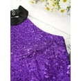 thumbnail image 6 of TiaoBug Kids Girls Sparkly Sequins Sleeveless Gymnastics Leotard Figure Ice Skating Dancewear Purple 16, 6 of 7