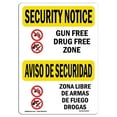 thumbnail image 1 of SignMission OS-SN-A-1218-L-11543 12 x 18 in. OSHA Security Notice Sign - Gun Free Drug Free Zone Bilingual, 1 of 1