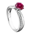 thumbnail image 4 of Aonejewelry 1 Ct. Ttw Halo Interwined Design Created Ruby and Diamond Engagement Ring Crafted In 14k Solid White Gold, 4 of 4