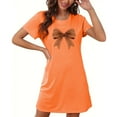 thumbnail image 2 of YHAJDS Pajama Dress For Women Plus Size Short Print Front Round Neck Short Sleeve Nightgown, 2 of 5