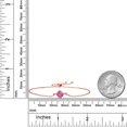 thumbnail image 4 of Gem Stone King 18K Rose Gold Plated Silver Pink Created Sapphire Solitaire Bracelet for Women (1.00 Cttw, Round Cut 6MM), 4 of 4