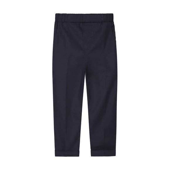 YUTK Toddler Kids Big Boy Fashion Cute Solid Color Stripe Casual School Uniform Suit Pants Trousers Navy