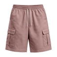 thumbnail image 6 of Resicozy Cargo Shorts for Men Cotton Summer Casual Work Shorts Drawstring Elastic Waist Stretch Bottoms with Pockets Watermelon Red S, 6 of 7