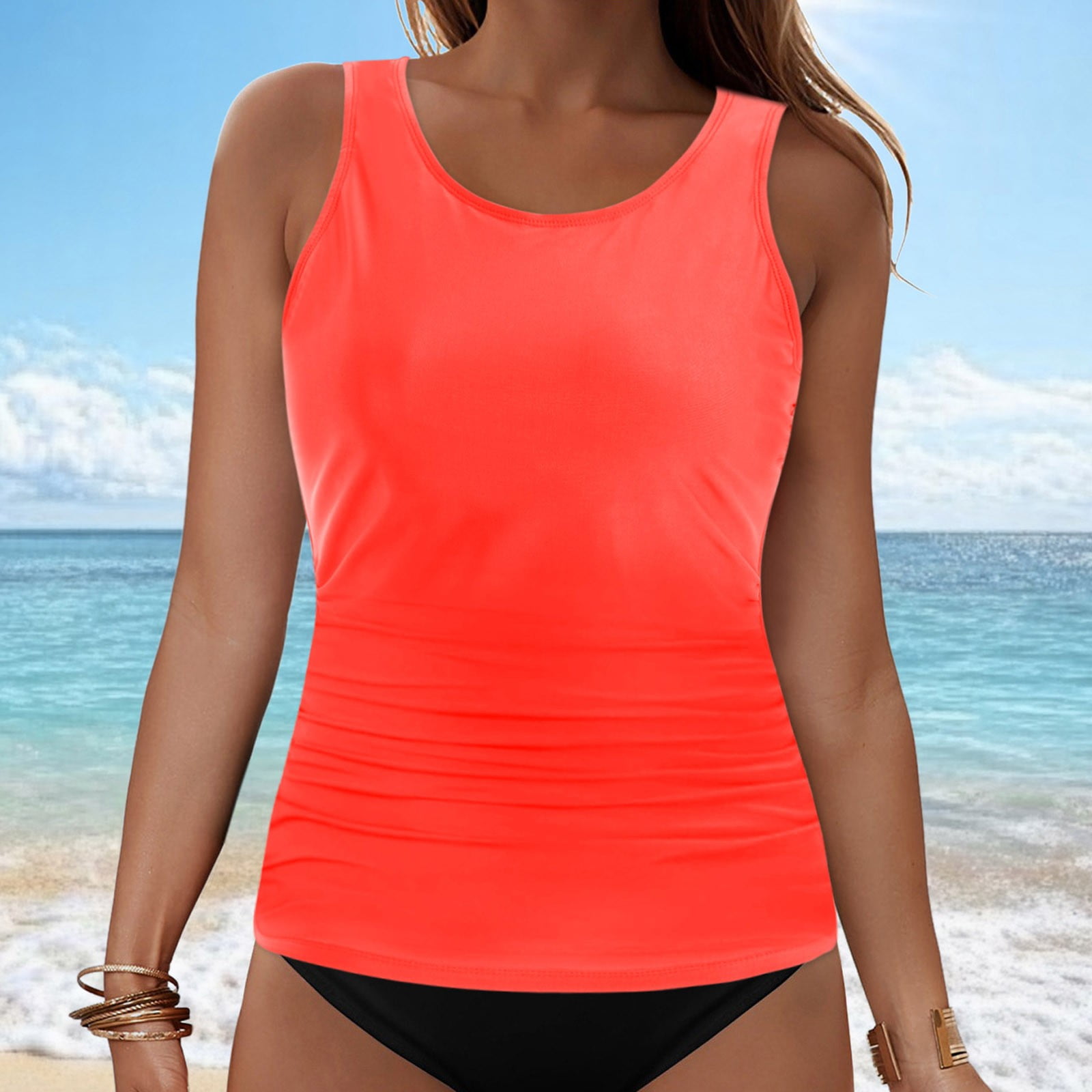 AWZXDE Stylish Women's Swimwear Tankini Set - Bikini Top