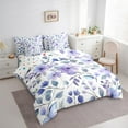 thumbnail image 3 of Manfei Rustic Flower 7 Pieces Bedding Comforter Set,Natural Botanical Theme Full Bedding Set,Purple White Fitted Sheet Flat Sheet For Children,Microfiber Bedroom Decor Reversible, 3 of 8