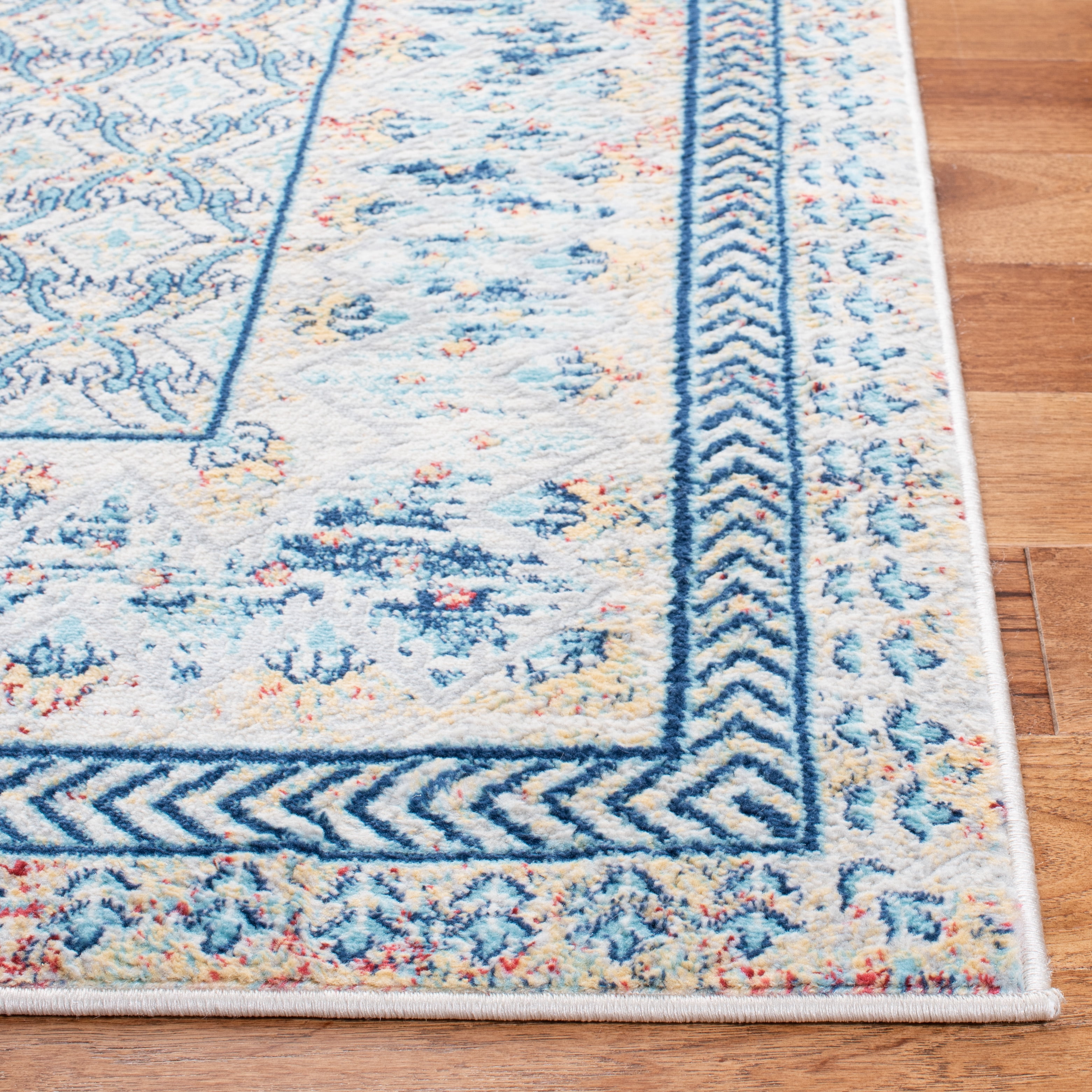 SAFAVIEH Brentwood Dory Geometric Area Rug, Blue/Yellow, 3' x 5'