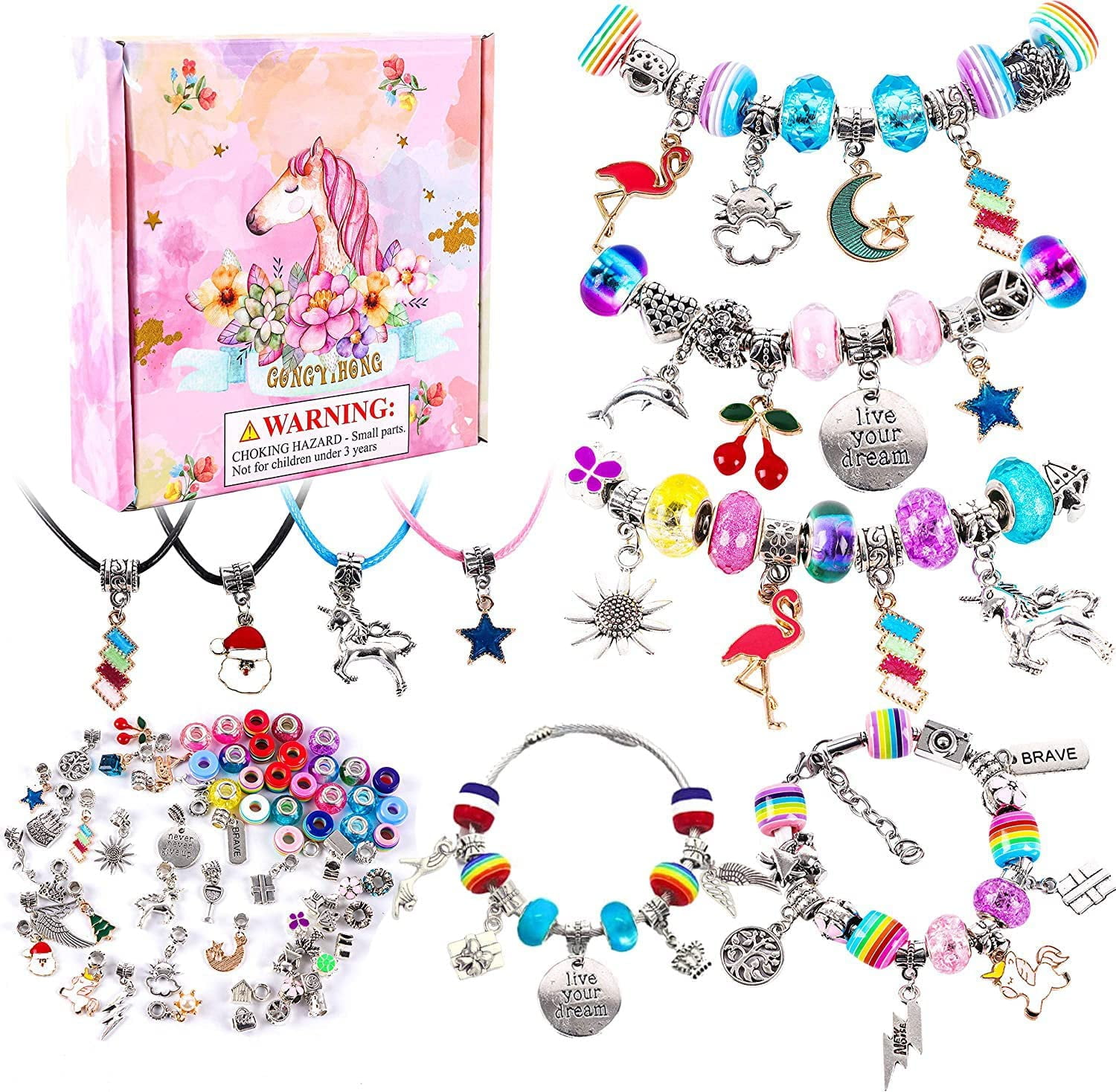 WUBOMJIO Jewelry Making Kit, Arts & Crafts Supplies for Kids