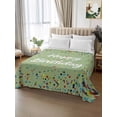thumbnail image 2 of Happy Birthday Full Size Flat Sheet, Wrinkleproof & Fadeproof Cooling Flat Bed Sheet Only, Sage Green Modern Abstract Art Breathable Soft Bedding Top Sheets 81 x 96 Inches, 2 of 8