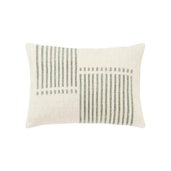 Rizzy Home Cotton Abstract Stripe Green 14"X20" Pillow Cover 2 Pack