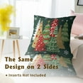 thumbnail image 2 of Christmas Trees Throw Pillow Covers 18x18 Inch Set of 2, Xmas Tree Red Green Decorative Pillowcases Soft Square Cushion Case Decoration for Sofa Couch Winter Holiday Decor, 2 of 2