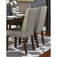 thumbnail image 2 of Contemporary Gray Fabric Upholstered Side Chair 4pc Set Dark Brown Finish Wooden Dining Furniture, 2 of 4