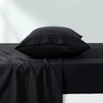 thumbnail image 4 of ESCA Black Bed Sheets Set - OEKO-TEX Certified, 4-Piece Set (Flat Sheet, Fitted Sheet, Pillowcases) Queen Size, 4 of 6