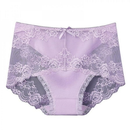 

Fantadool Women Lace Panties Underwear Lace Briefs Seamless Bow Soft Lingerie Breathable Hollow Out Briefs