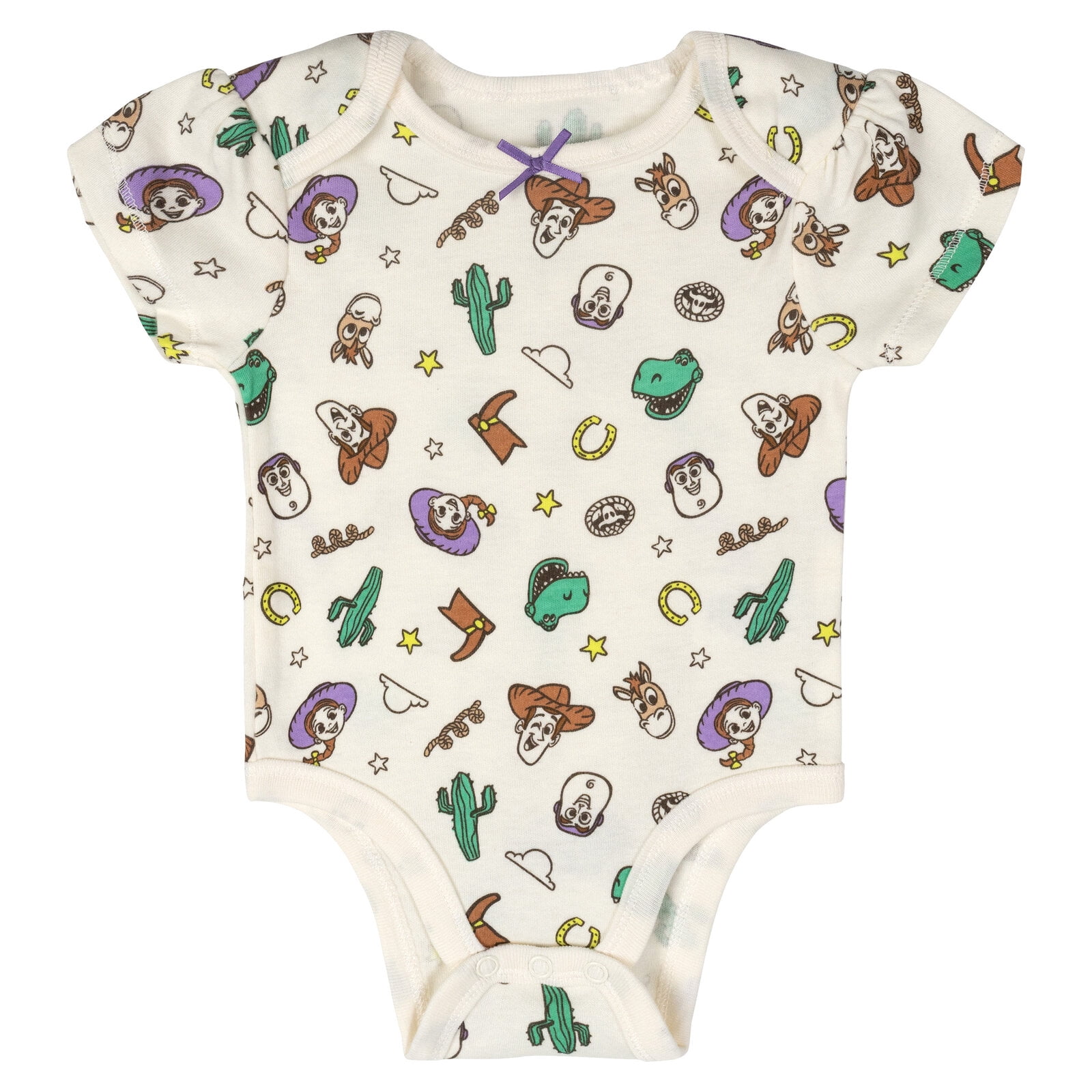 Disney Toy Story Baby Girls' 3-Pack Short Sleeve Bodysuits Pink Purple