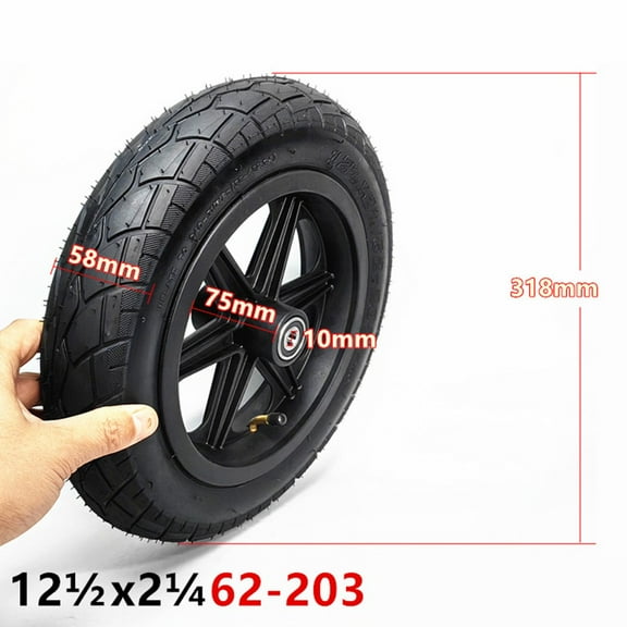 CAIJIEXI 12 Inch 10*2.50 Inner Outer Tire with Wheel Hub 12 1/2X2 1/4(62-203) for Bike