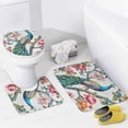 thumbnail image 4 of 4Pcs Colorful Peony Peacock Shower Curtain Set with Toilet Lid Cover Non-Slip Rugs for Bathroom, Colorful Animal Tree Floral Shower Curtain Bathroom Sets with Hooks, 72x72 Inch, 4 of 8