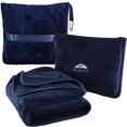 thumbnail image 1 of a de almohada, correa de equipaje y clip para mochila, manta grande y compacta para cualquier viaje (azul marino T002), 1 of 3