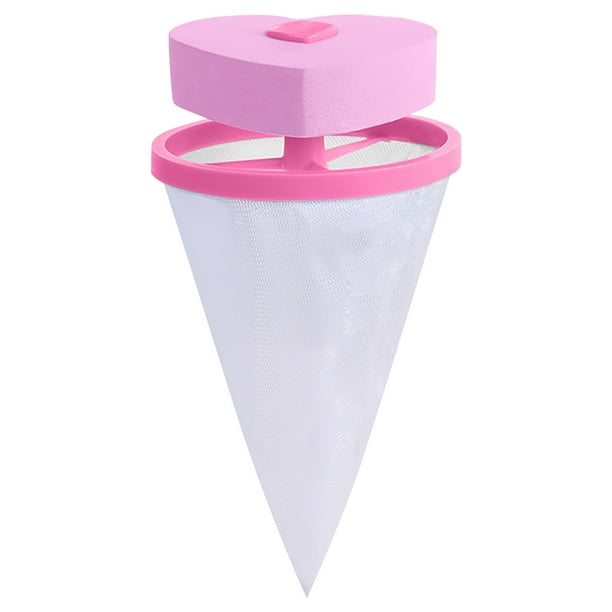 Bolsa de malla para filtro de lavadora con forma de corazón para limpiar residuos y pelos.