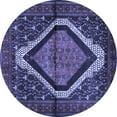 thumbnail image 1 of Ahgly Company Machine Washable Indoor Round Persian Blue Traditional Area Rugs, 4' Round, 1 of 4