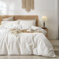thumbnail image 1 of Washed Cotton Duvet Cover Set Linen Feel Natural Wrinkle Lightweight Comfy (King  Linen), 1 of 6
