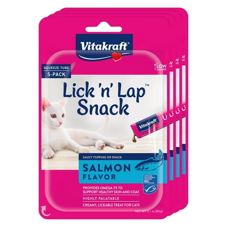 UPC: 0051233590721 | Vitakraft Lick n Lap Creamy Lickable Cat Treat – Salmon Flavor 20 Pack
