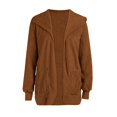 thumbnail image 3 of Women Hooded Cardigan Fuzzy Jacket Winter Open Front Fleece Coat Outwear with Pockets, 3 of 5