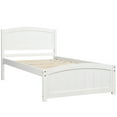 thumbnail image 2 of Topcobe Solid Wood Platform Beds with Headboard, Footboard and Wood Slat Support, White, 2 of 8