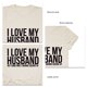 thumbnail image 4 of Mujeres alfabeto camisa moda amo mi marido letra impresión suelta mujeres cuello redondo manga corta Camiseta top, 4 of 5