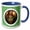 Blue/White, variant on 3drose, Dwynwen the Patron Saint of Lovers Cut Out Green Background, 11oz Two-tone Green Mug