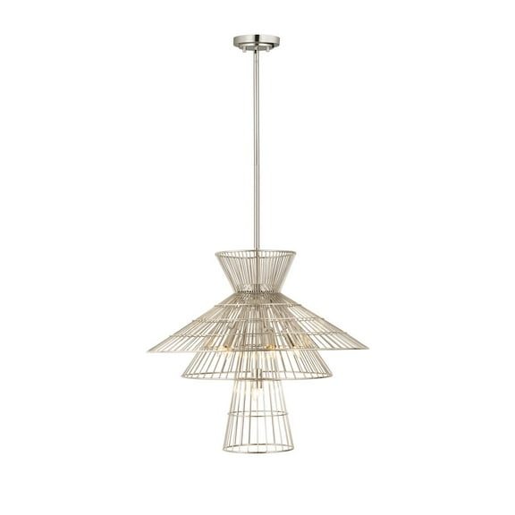 6015-6PN-Z-Lite-Alito - 6 Light Chandelier-Polished Nickel Finish