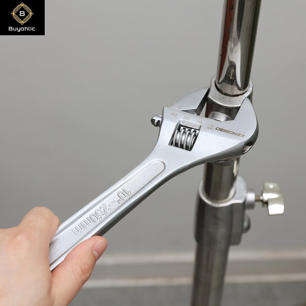 BUYOHLIC Adjustable Wrench Set Chrome Vanadium Steel Wrenches Set (12'' Inches)