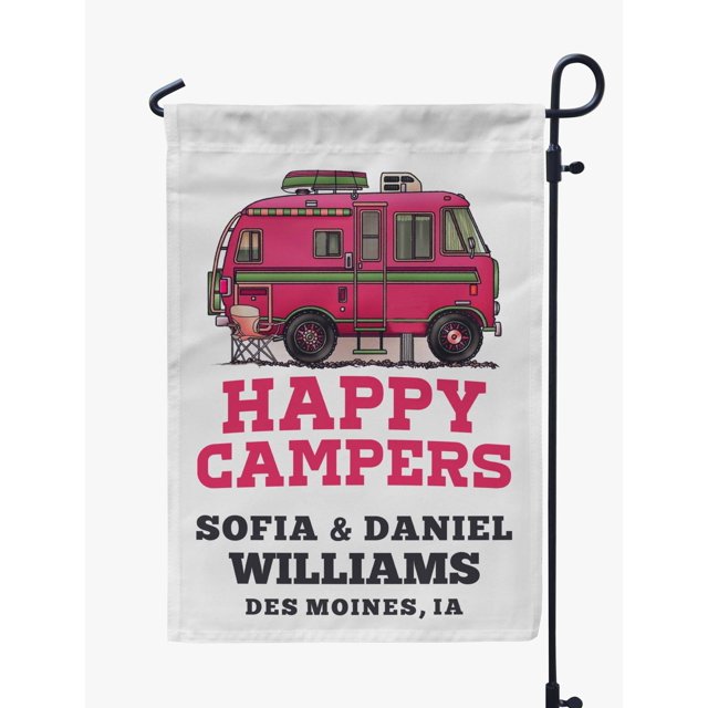 Printtoo Drapeaux de Camping Personnalisés Rétro pour Campeurs, Double Face, Panneau de Jardin