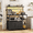 Black, variant on Bakers Rack with Power Outlet and LED Light, Microwave Stand with Storage Cabinet, Coffee Bar Cabinet Station with 6 Hooks for Kitchen, Dining Room, Living Room, Coffee Bar, Rustic Brown, Black