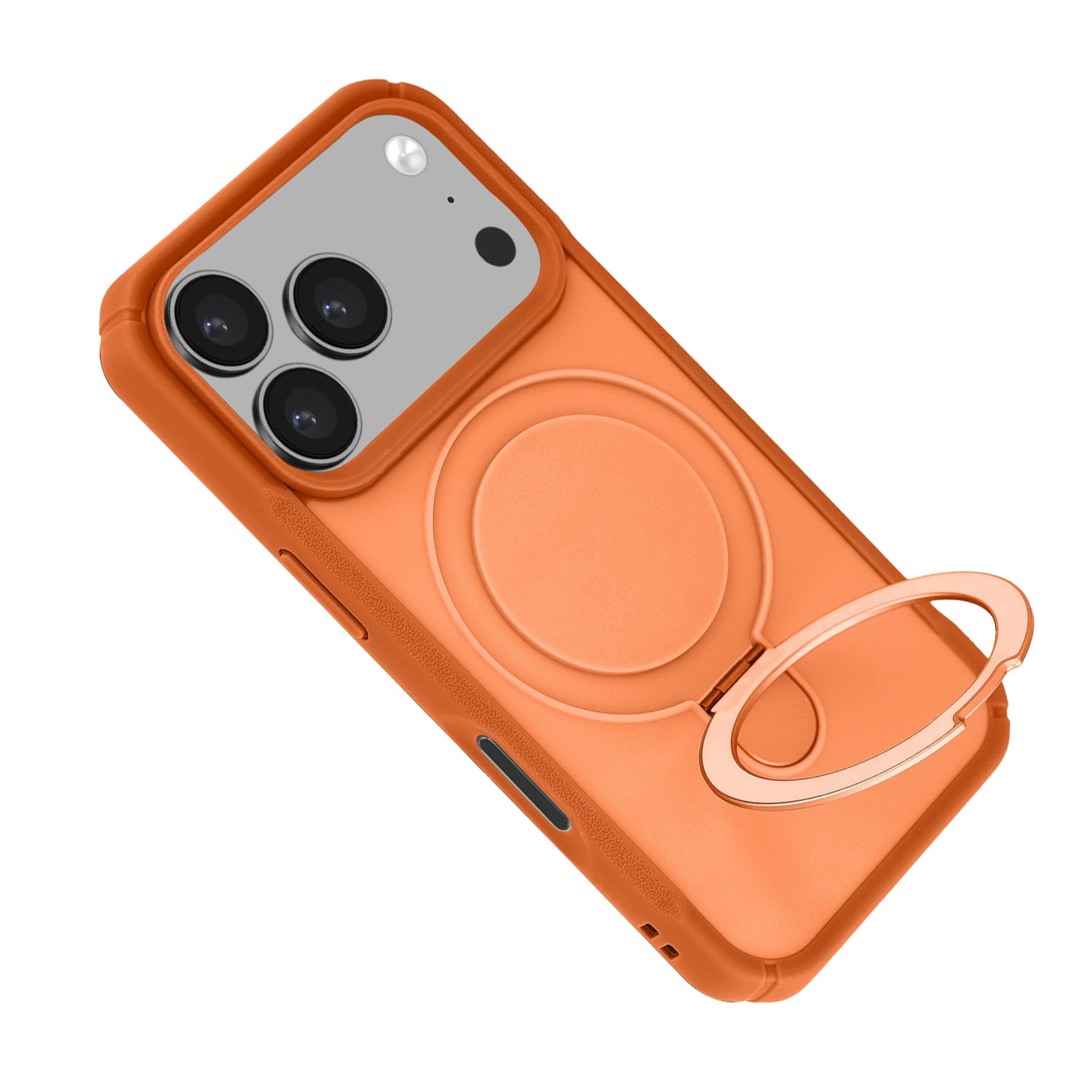 Durable Magnetic Kickstand Phone Case for iPhone 17 Pro Max - Orange