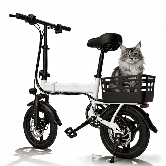 Folding Electric Bike for Teens and Adults, 500W Peak Motor 432Wh Battery 20MPH, 14'' Mini Ebike with Rear Basket, UL2849