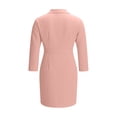 thumbnail image 4 of Vestido Largo de Manga Larga para Mujeres Moda Casual Cuello en V Plisado de Manga Larga Irregular Estilo Largo Vestido de Color Sólido, 4 of 9