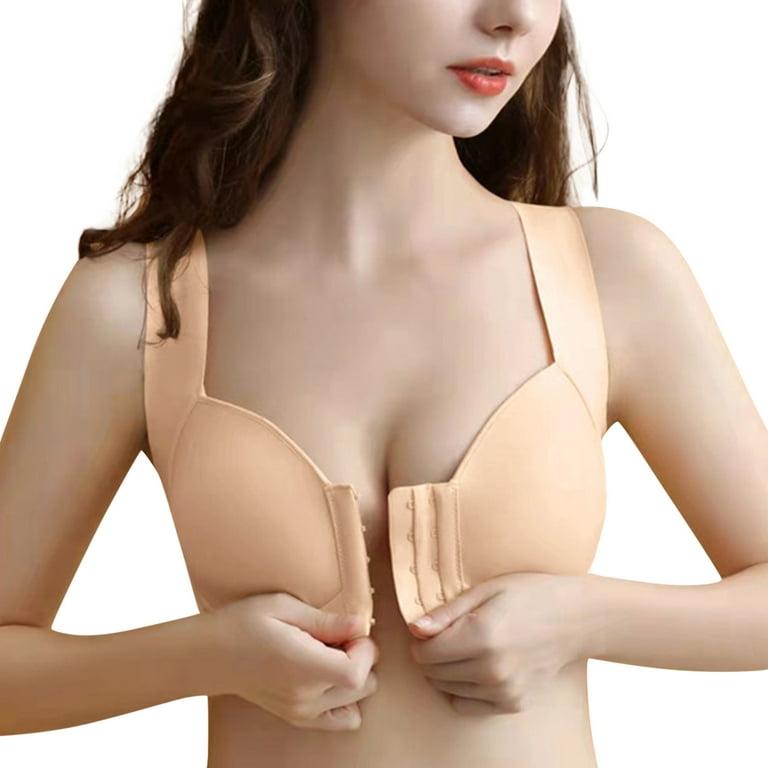 Eashery Backless Bras for Women Women's Invisibles Lift Plunge Bralette  Beige 46 