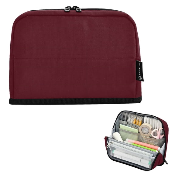 ALAZA Dark Red Pencil Case Pen Pouch Bag Large Capacity Organizer
