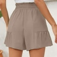 thumbnail image 4 of gbyLJF Womens Shorts Dressy Casual Summer Elastic High Waist Flowy Ruffle Shorts Baggy Wide Leg Shorts with Belt Lace Up, 4 of 6