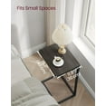 thumbnail image 4 of VASAGLE C-Shaped End Table, Set of 2, Side Table for Sofa, Couch Table with Metal Frame, Small TV Tray Table for Living Room, Bedroom, Ebonized Oak Finish and Black, 4 of 5