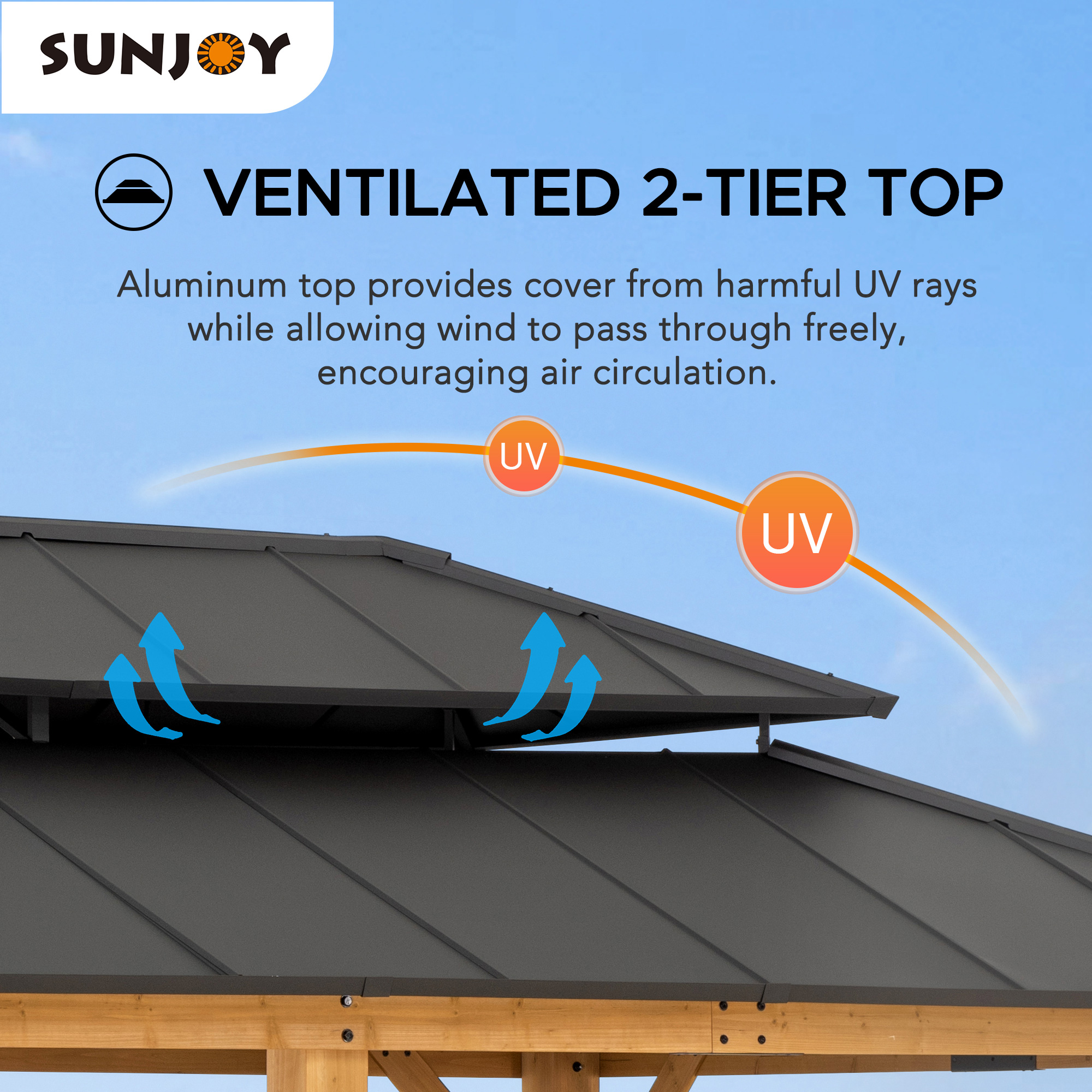 Sunjoy Osborne 20 in. Classic Black Outdoor Battery Powered