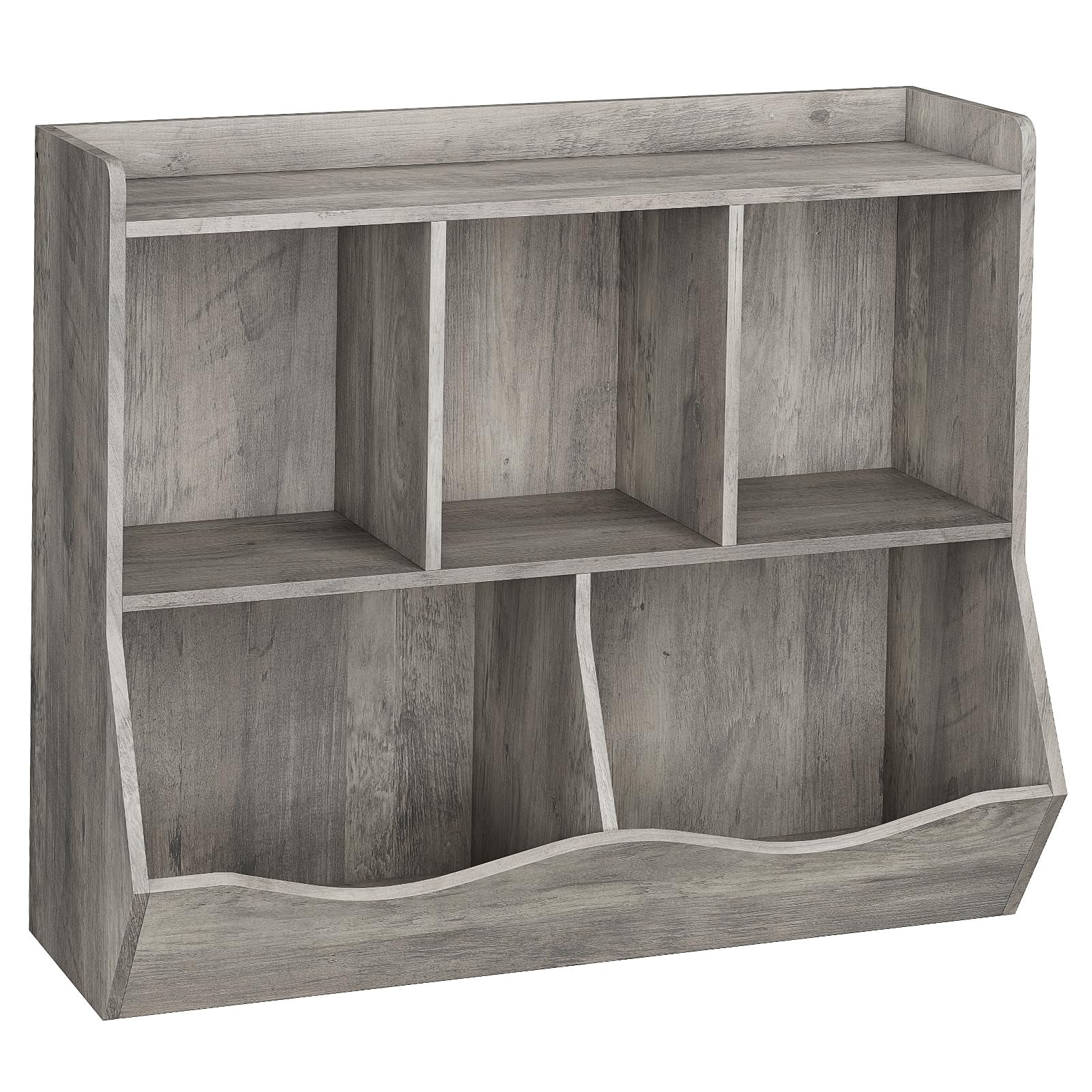 Kids Toy Storage with Bookshelves, Multifunctional Toy Storage Organizer, Toys Box with 5 Storage Compartments, Kids Bookcases Cabinets for Playroom, Bedroom, Nursery, Preschool
